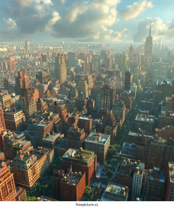 New York City Skyline with Iconic Landmarks