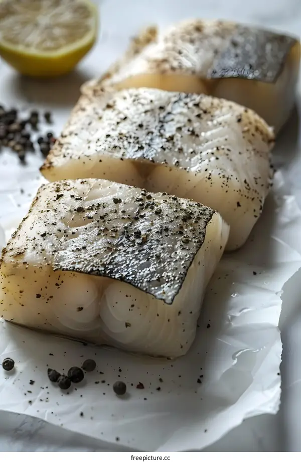 Fresh Cod Fillets Seasoned and Ready to Cook