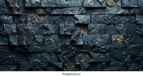 Black and Gold 3D Stone Wall Tiles