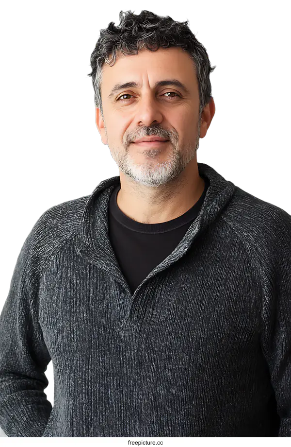 [Transparent Background PNG]Close-up Portrait of a Middle-Aged Man