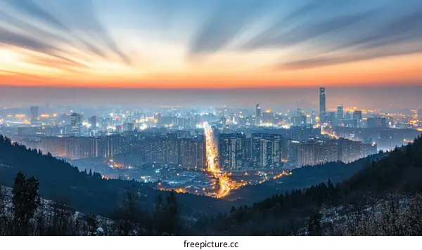 Sunrise over a Modern Cityscape