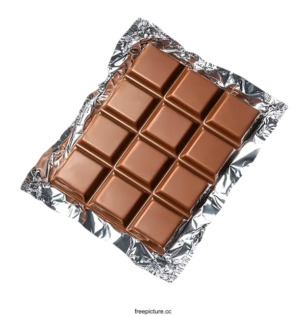 [Transparent Background PNG]Delicious Chocolate Bar Wrapped in Foil