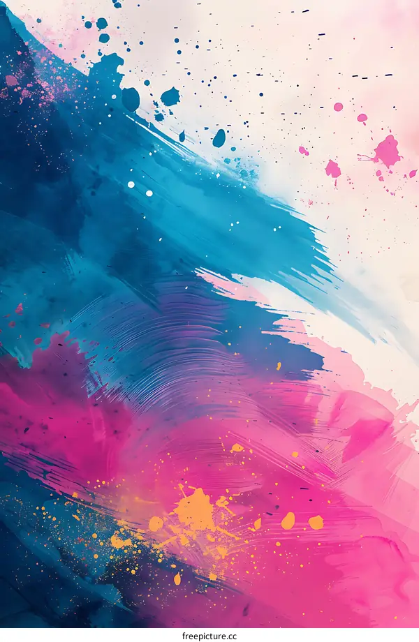 Abstract Art Background With Pink, Blue and Yellow Colors