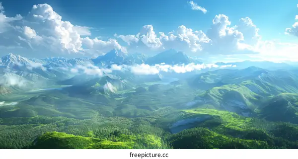 Stunning Mountain Landscape Illustration