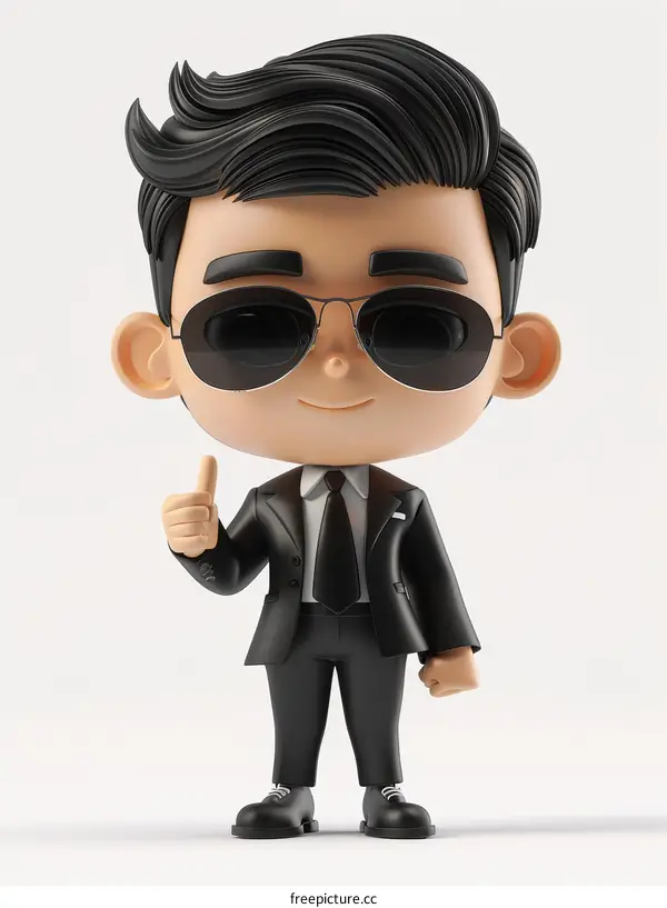 3D Asian Businessman Thumbs Up