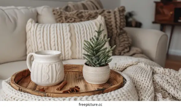 A Cozy Winter Home Decorated for Christmas