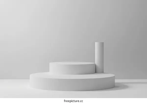 Geometric Minimalist White Display Platform