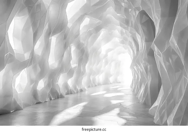 Futuristic White Cave Tunnel