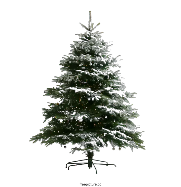 [Transparent Background PNG]Snow Covered Christmas Tree With Lights