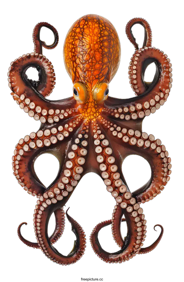 [Transparent Background PNG]Giant Pacific Octopus on White Background