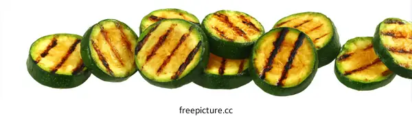 Grilled Zucchini Slices Close-up Display