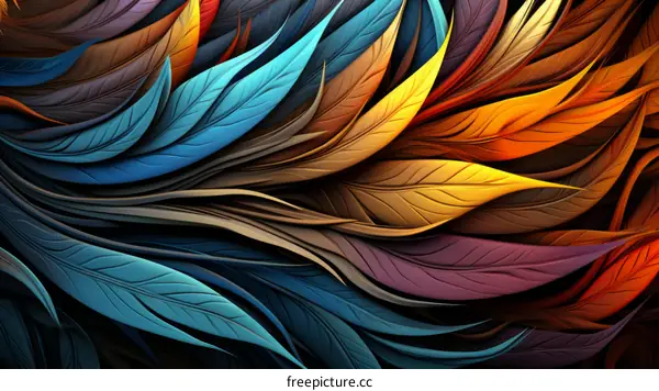 Colorful abstract leaves background