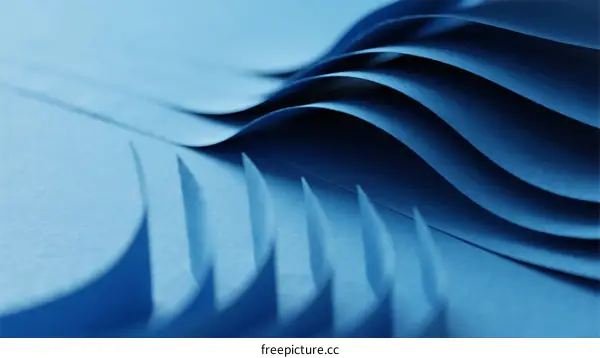 Abstract Blue Curved Paper Layers with Modern Design Patterns