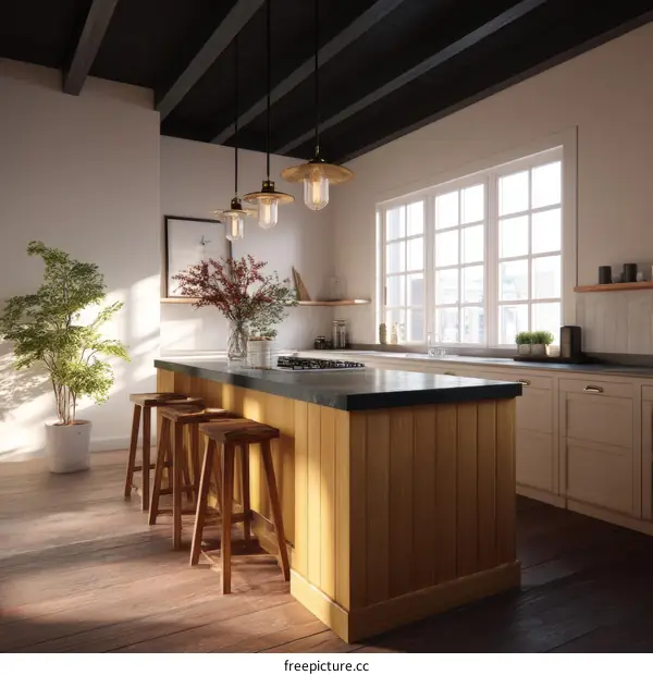 Modern Farmhouse Kitchen with Island
