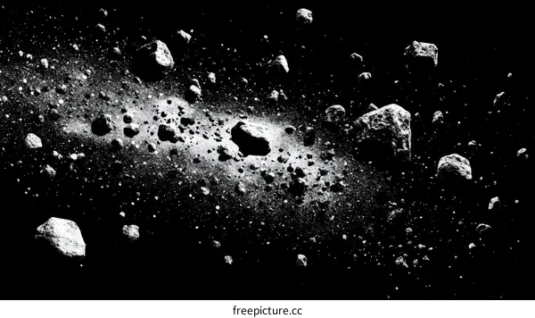 Asteroid Field in Space Illustration