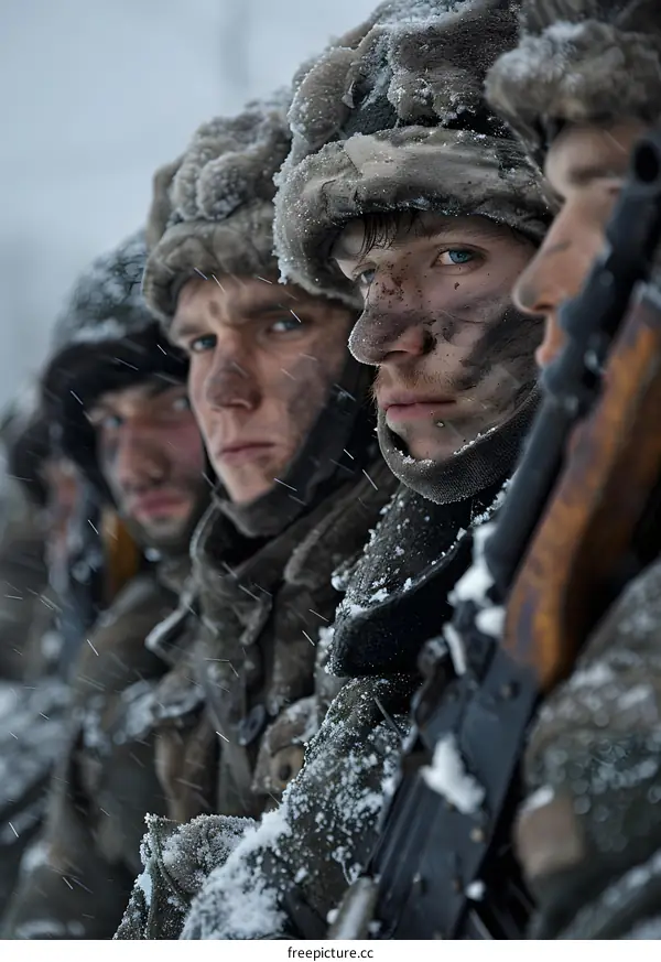 A group of soldiers in the snow