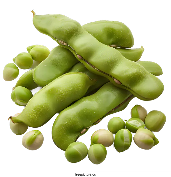 [Transparent Background PNG]Fresh green peas in pods