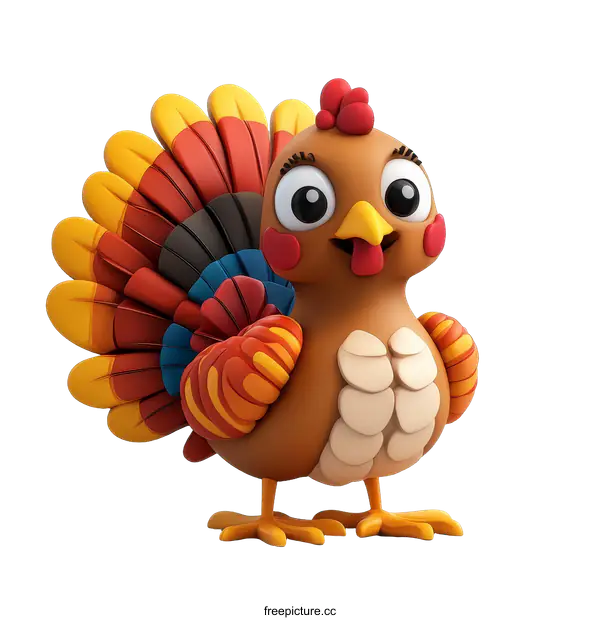 [Transparent Background PNG]Cute Cartoon Thanksgiving Turkey Illustration