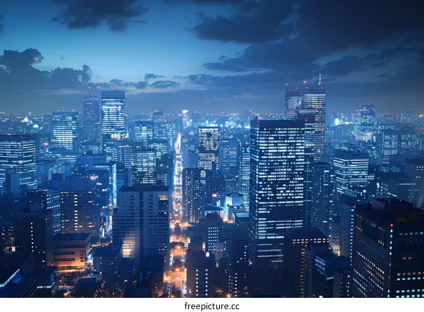 Night City Skyline Architectural Beauty