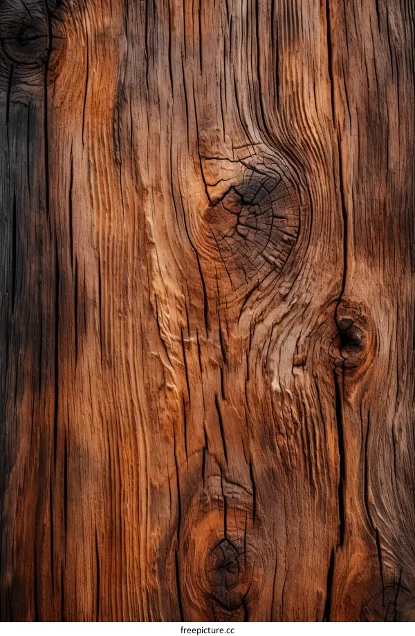 weathered wooden texture with a knot
