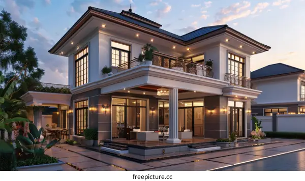 Visualization of a Modern 3-Story Villa