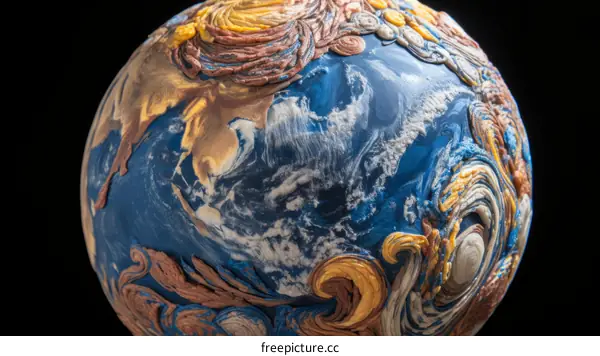 Blue and brown planet