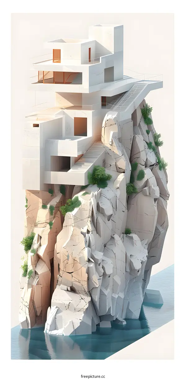 A Cliffside Villa with a Modern Design