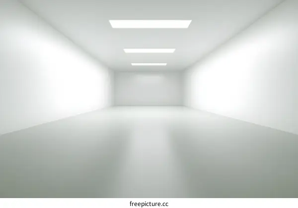 Empty White Room With Lights