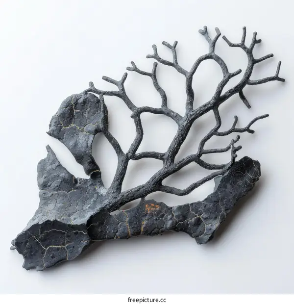 Black Metal Tree Sculpture: Modern Abstract Art