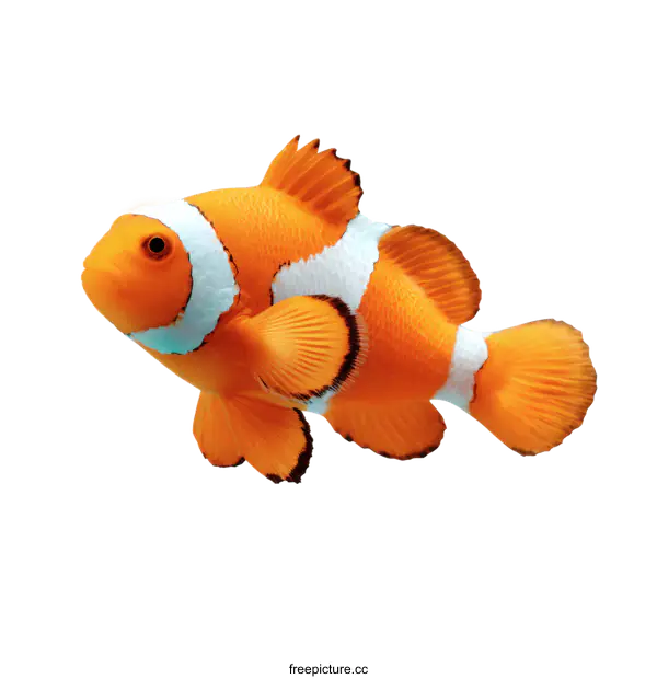 [Transparent Background PNG]Clownfish Swimming in Isolated White Background