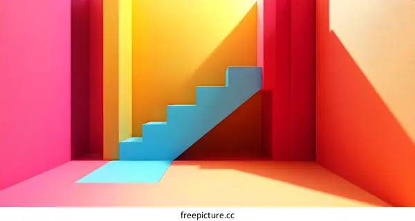 Abstract Colorful Staircase Background