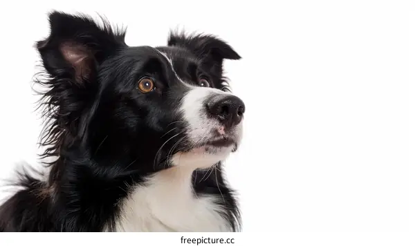 A Border Collie stares off into the distance