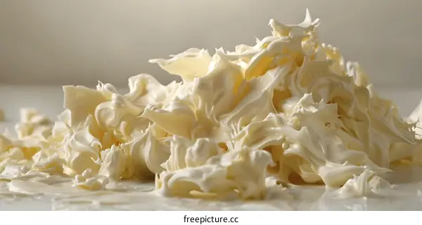 Close-up of textured buttercream frosting
