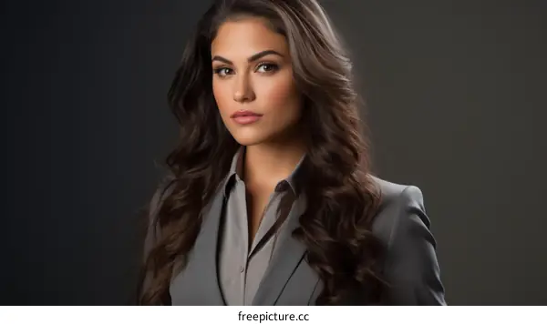 A beautiful young woman in a suit