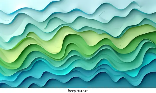 Blue and green waves background