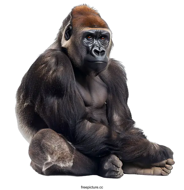 [Transparent Background PNG]portrait of a gorilla