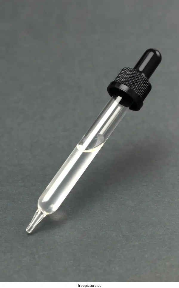 Dropper bottle with clear liquid