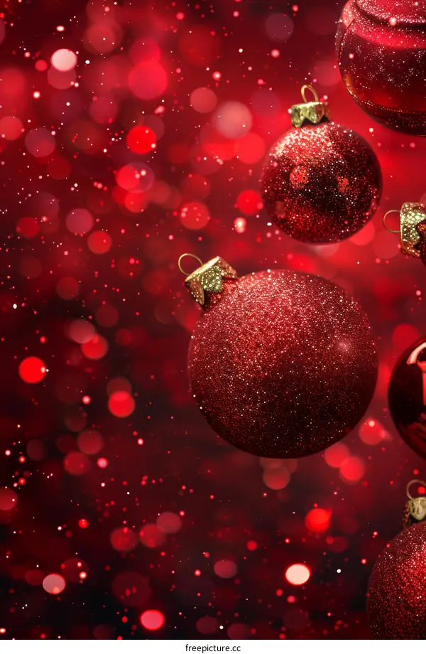 Sparkling Red Christmas Ornaments