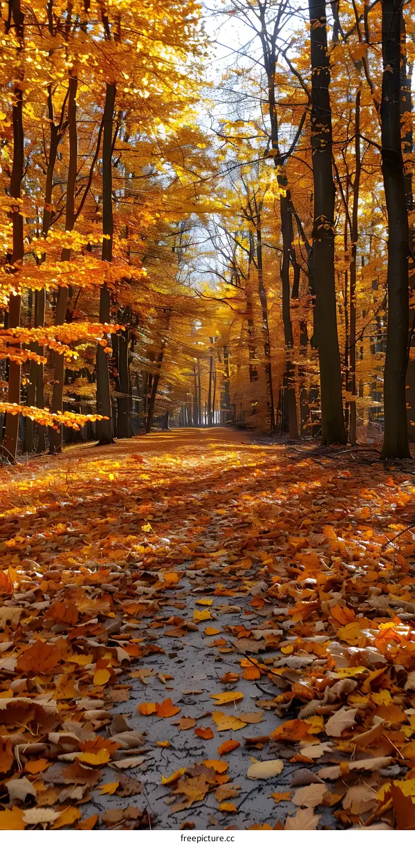 The golden path in autumn