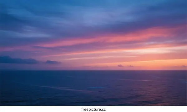 Beautiful sunset over vast ocean with colorful sky