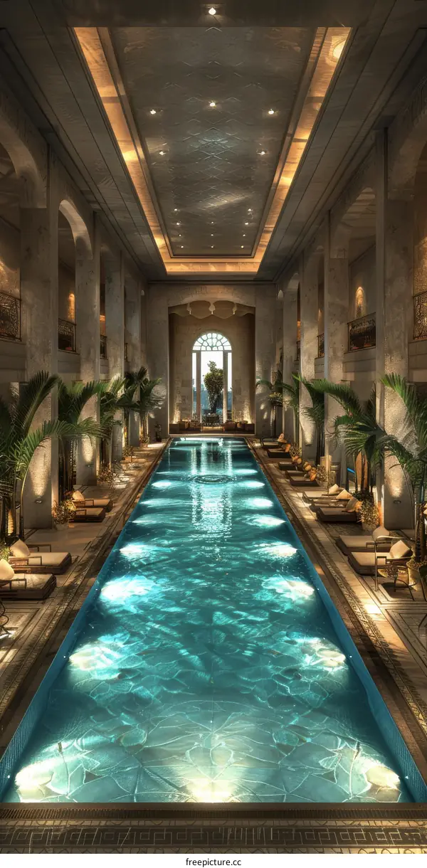 Luxury Indoor Pool in a Grand Mansion