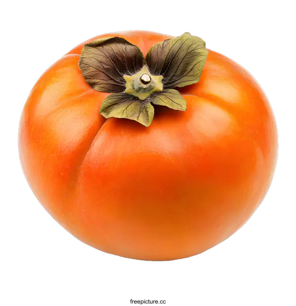 [Transparent Background PNG]Fresh Ripe Persimmon Fruit Isolated on White Background