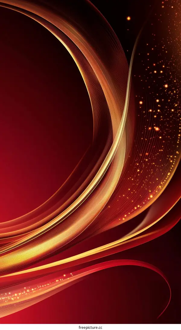Abstract Gold and Red Dynamic Design
