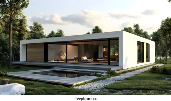 Modern Minimalist House with Pool and Patio Design