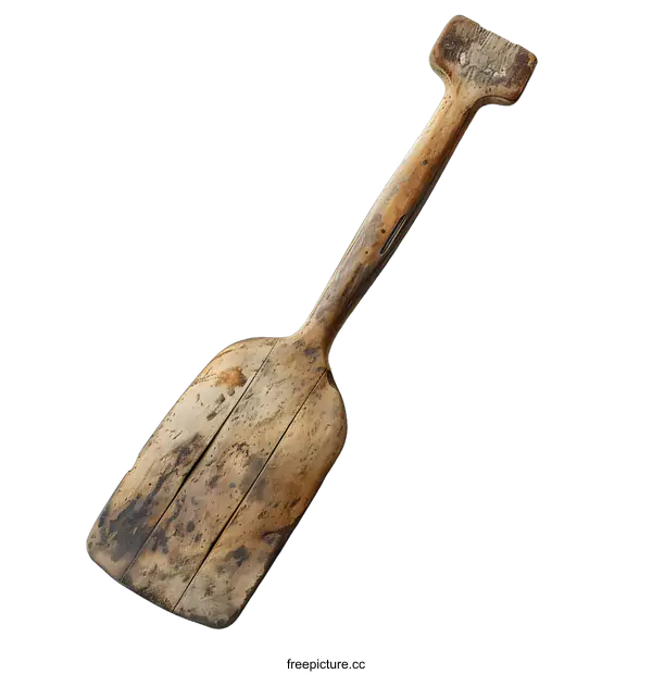 [Transparent Background PNG]Antique Wooden Paddle Shaped Utensil