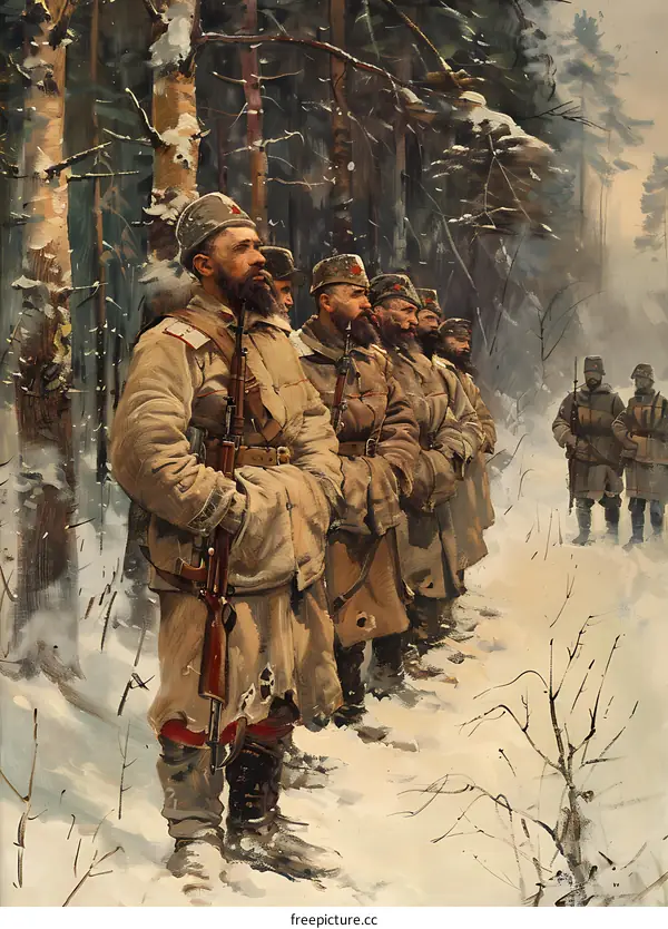 Soldiers in the Winter Forest