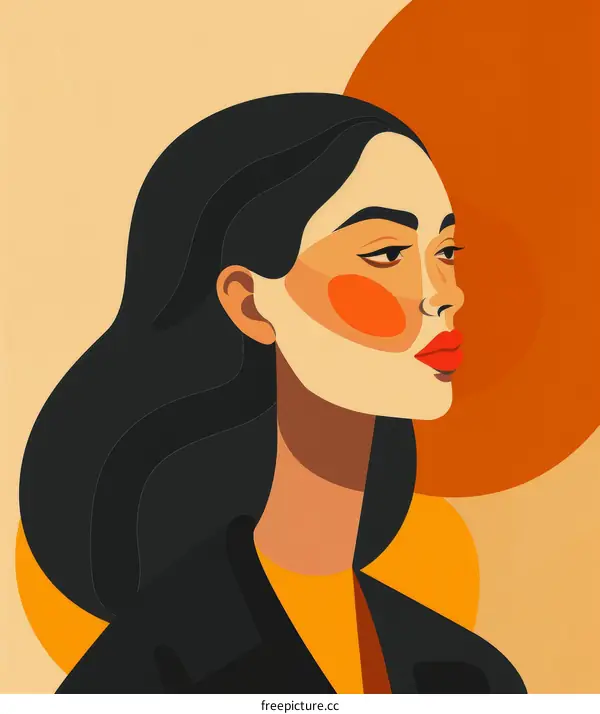 portrait of a young woman with long black hair