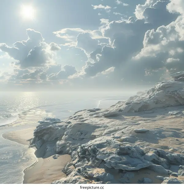 Coastal Landscape with Dramatic Cloudscape