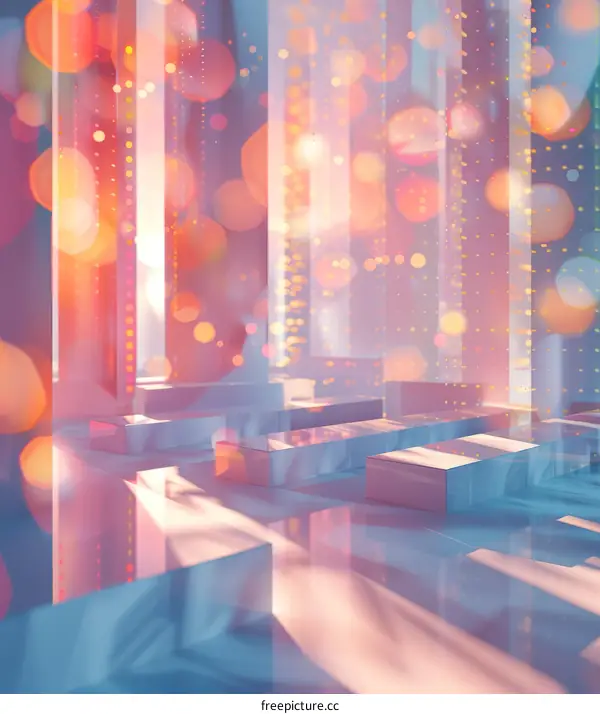 Pink and Blue Abstract Futuristic Sci-Fi Scene