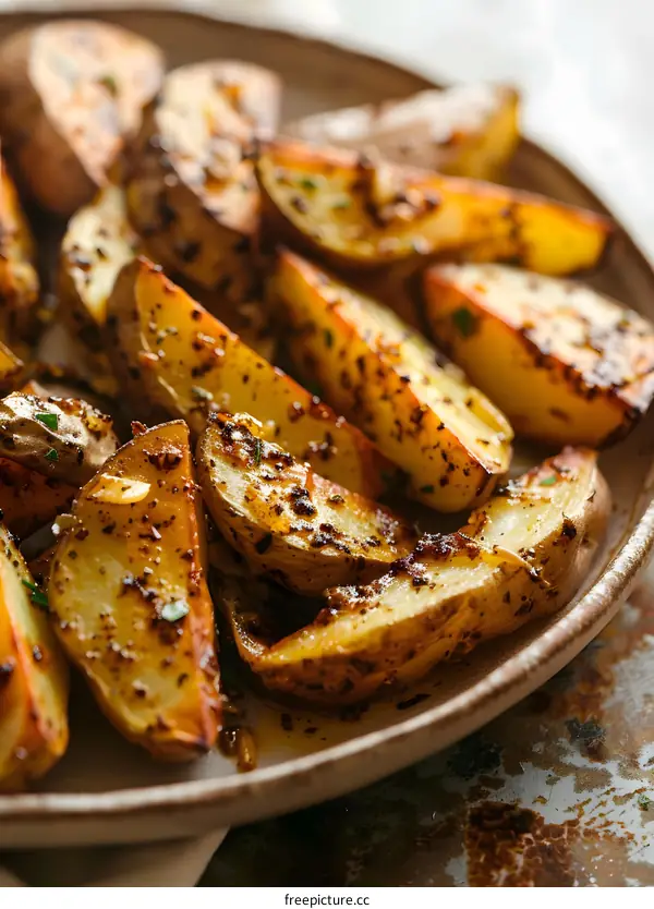 Crispy Roasted Potato Wedges With Herbs and Spices